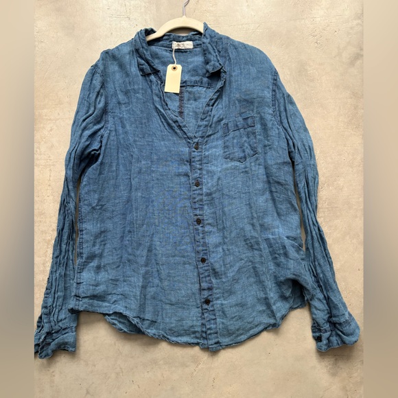NWT CP Shades Sloane In Bleached Indigo Linen - Picture 12 of 16